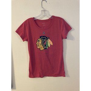 NHL Chicago Blackhawks Reebok Women's T-Shirt- Large- Salmon- Hoosa #81